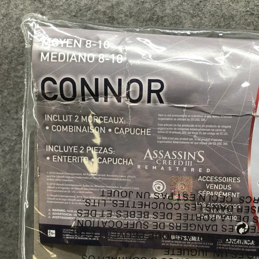 Assassin's Creed III Remastered Connor Boys Costume Medium 8-10 Blue White Gray